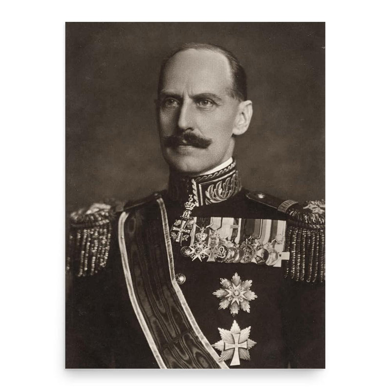 Haakon VII of Norway poster print, in size 18x24 inches.