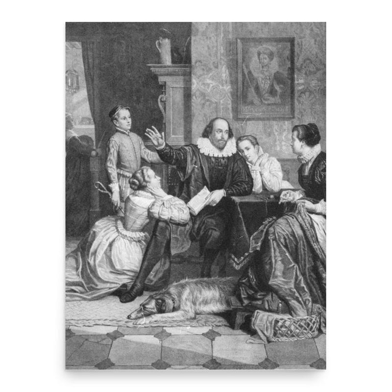 Hamnet Shakespeare poster print, in size 18x24 inches.