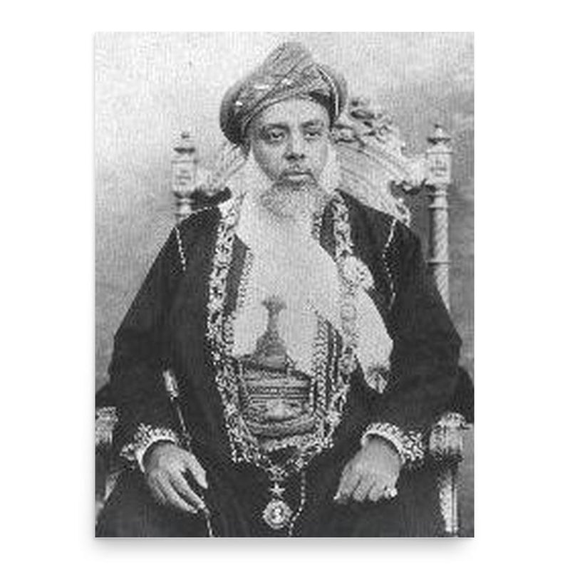 Hamoud bin Mohammed of Zanzibar poster print, in size 18x24 inches.