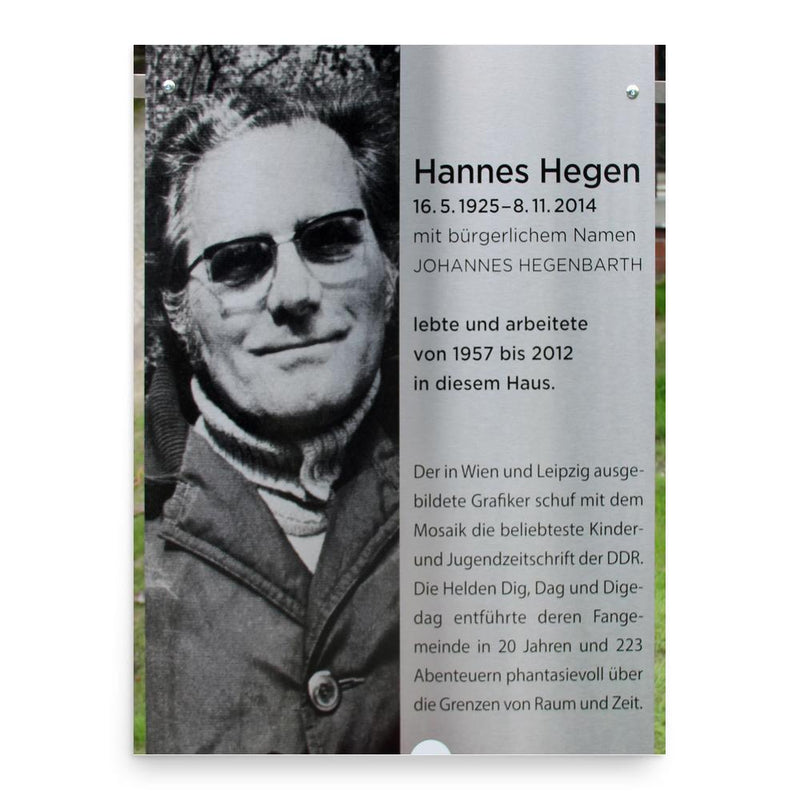 Hannes Hegen poster print, in size 18x24 inches.