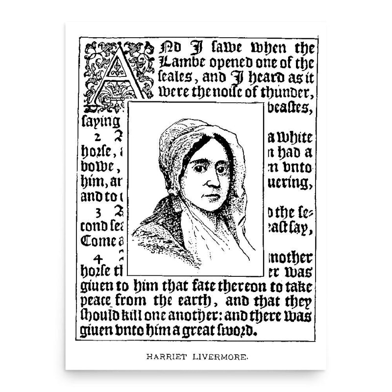 Harriet Livermore poster print, in size 18x24 inches.