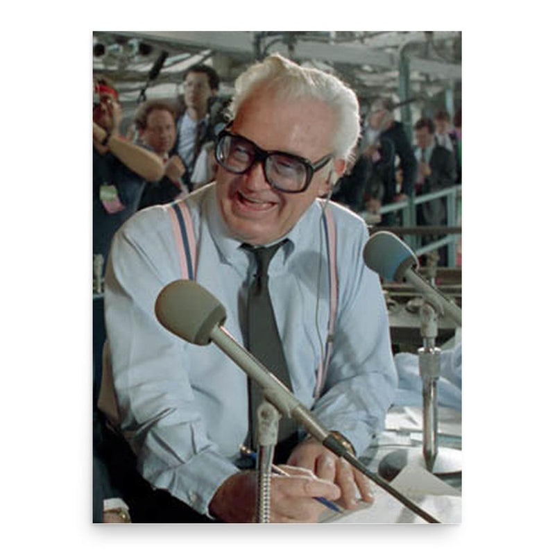 Harry Caray poster print, in size 18x24 inches.