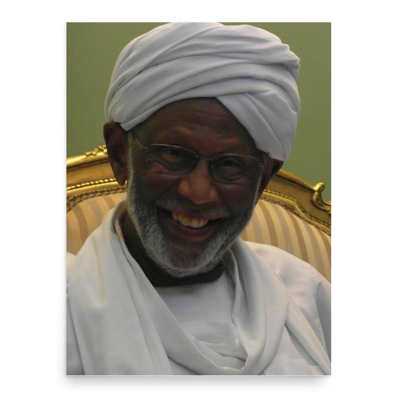 Hassan Al-Turabi poster print, in size 18x24 inches.