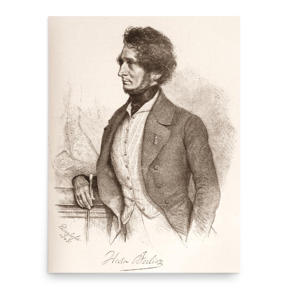 Hector Berlioz poster print, in size 18x24 inches.