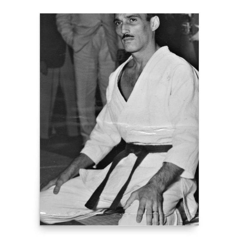 Helio Gracie poster print, in size 18x24 inches.