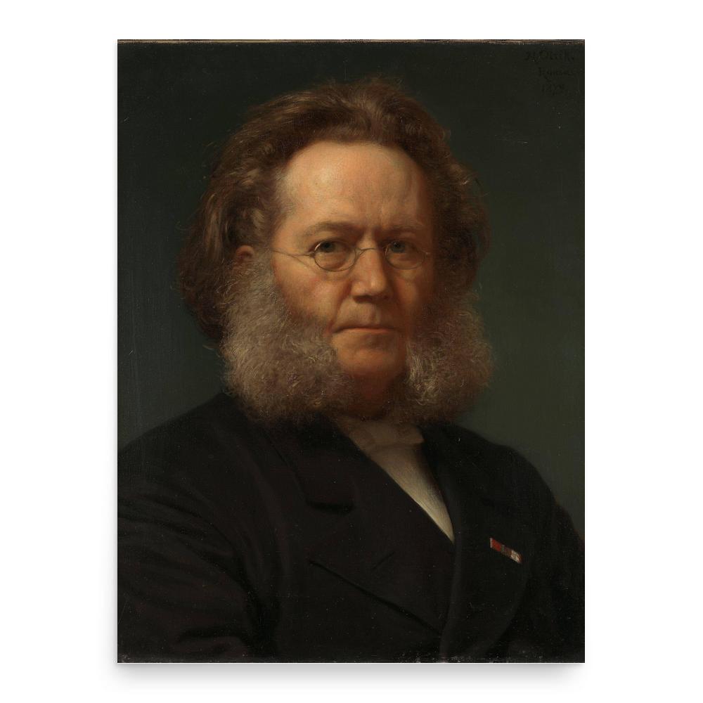 Henrik Ibsen poster print, in size 18x24 inches.