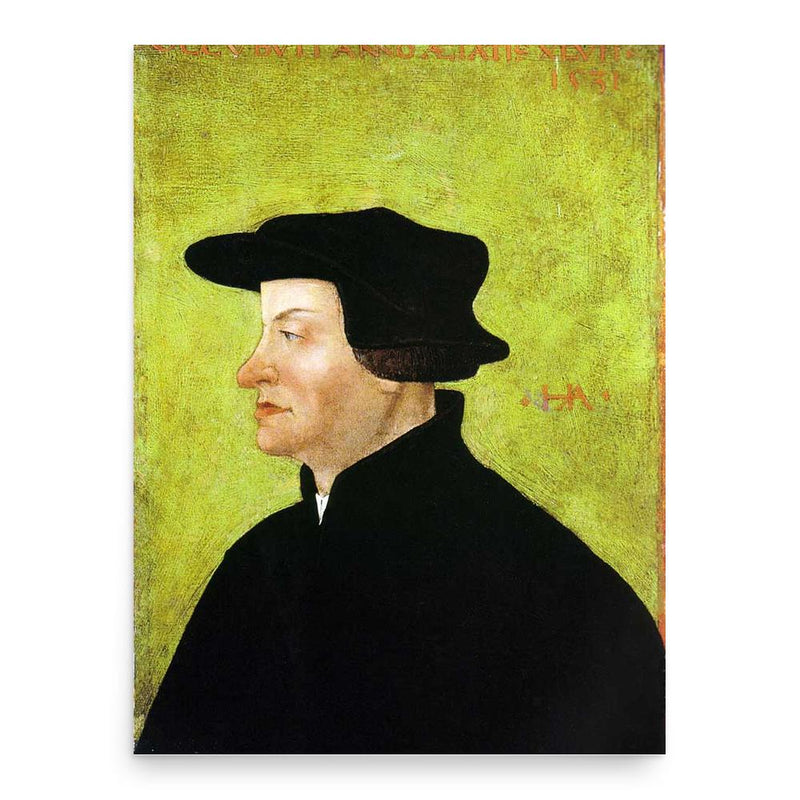 Huldrych Zwingli poster print, in size 18x24 inches.