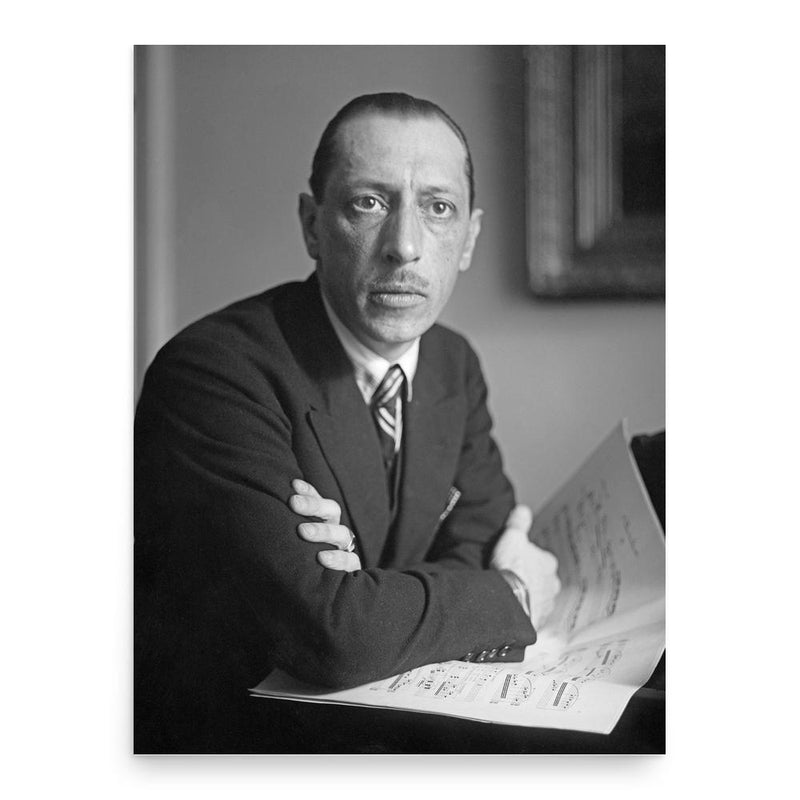 Igor Stravinsky poster print, in size 18x24 inches.