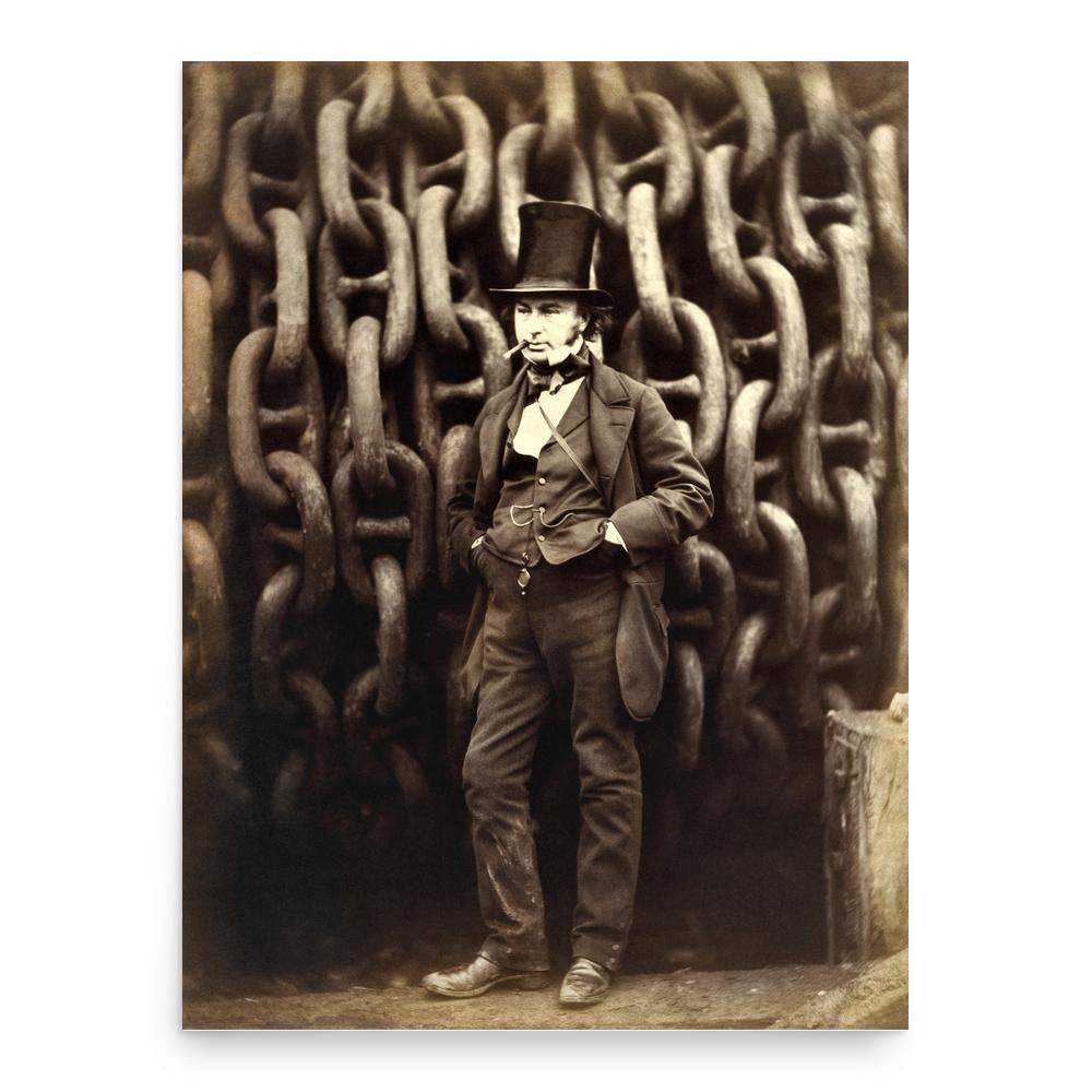Isambard Kingdom Brunel poster print, in size 18x24 inches.