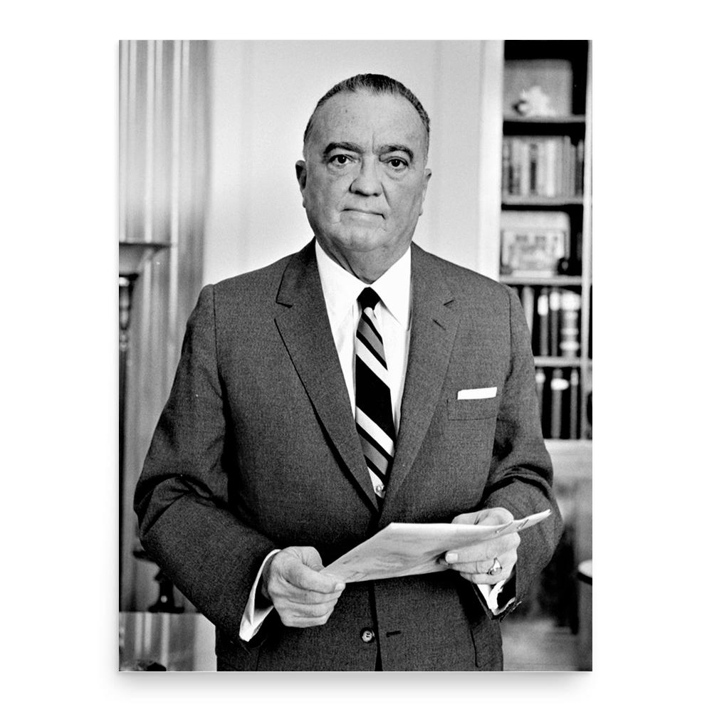J. Edgar Hoover poster print, in size 18x24 inches.