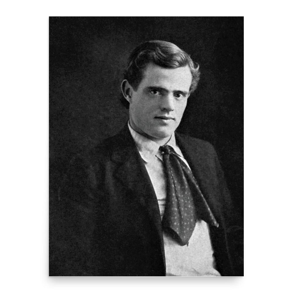 Jack London poster print, in size 18x24 inches.