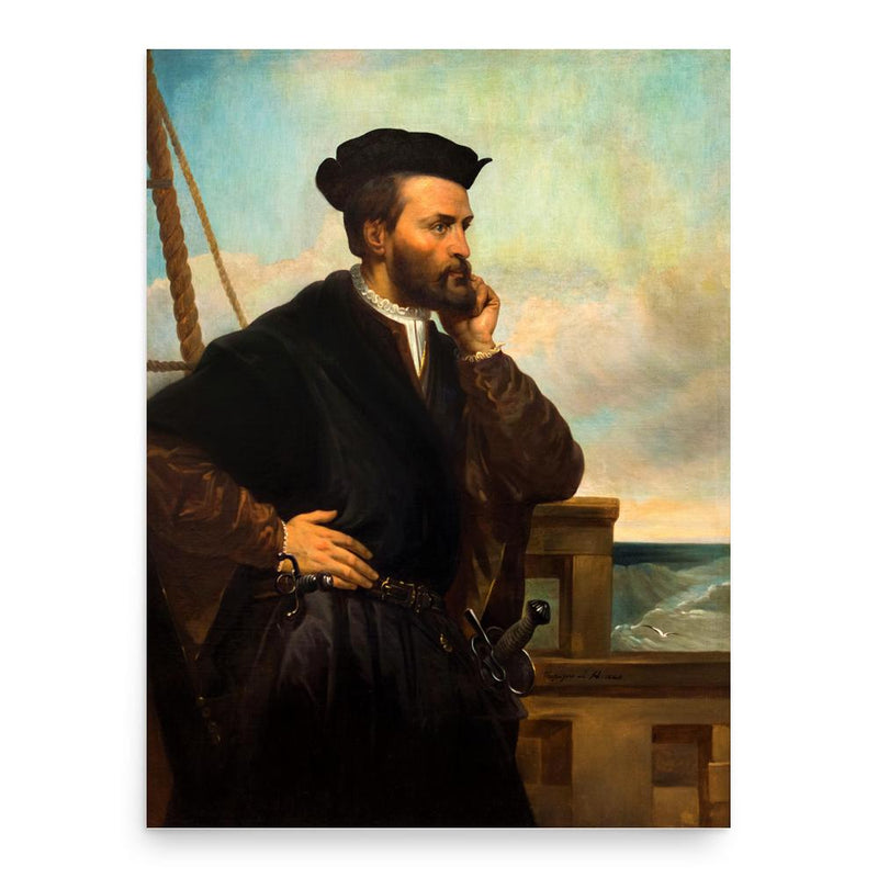 Jacques Cartier poster print, in size 18x24 inches.