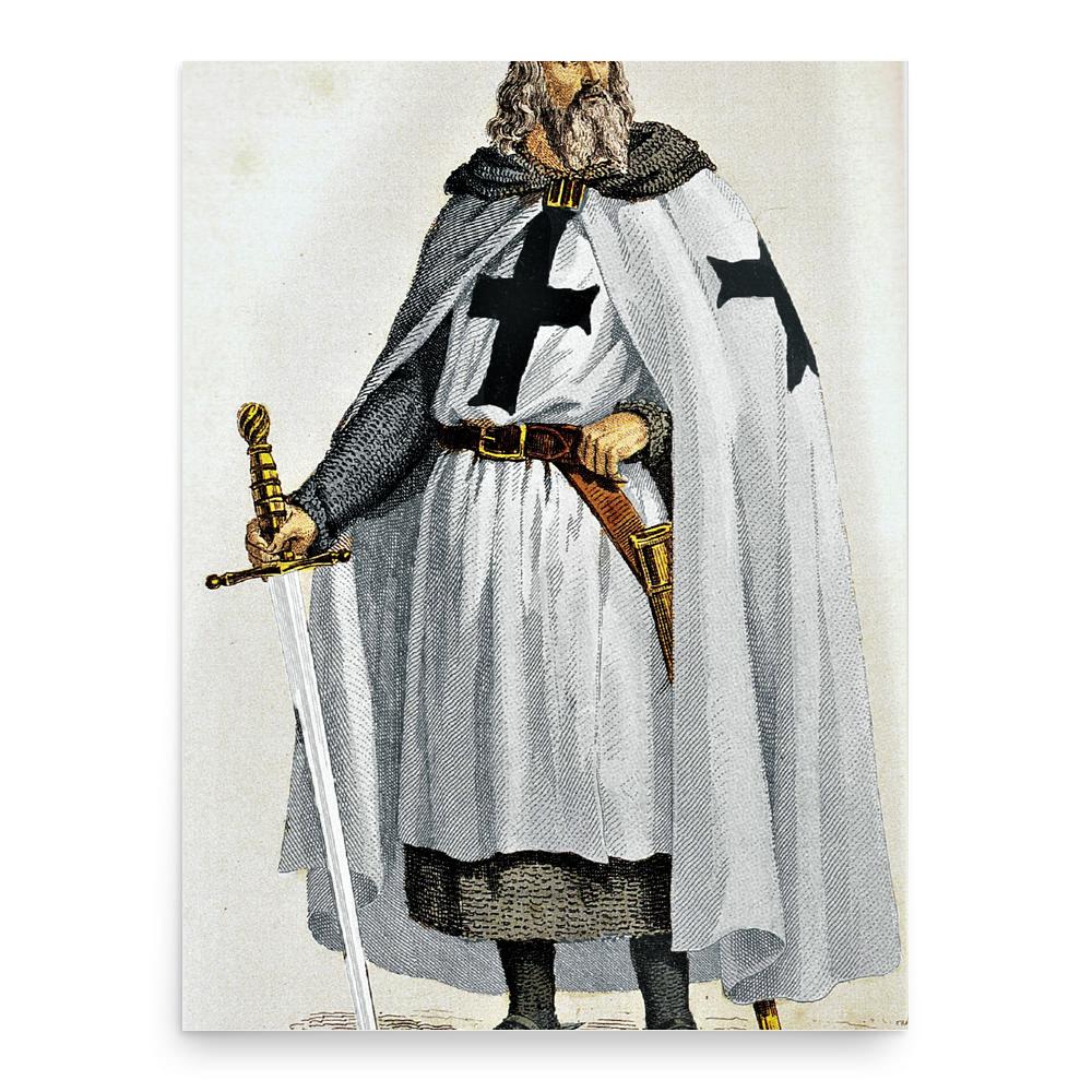 Jacques de Molay poster print, in size 18x24 inches.