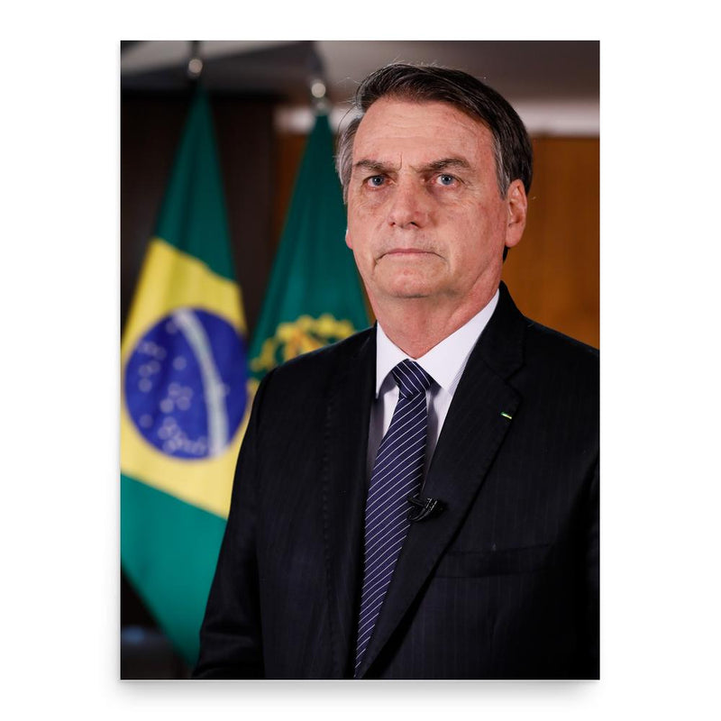 Jair Bolsonaro poster print, in size 18x24 inches.