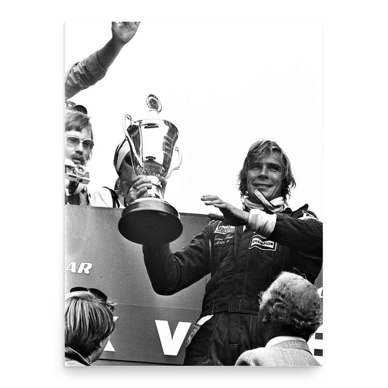 James Hunt poster print, in size 18x24 inches.