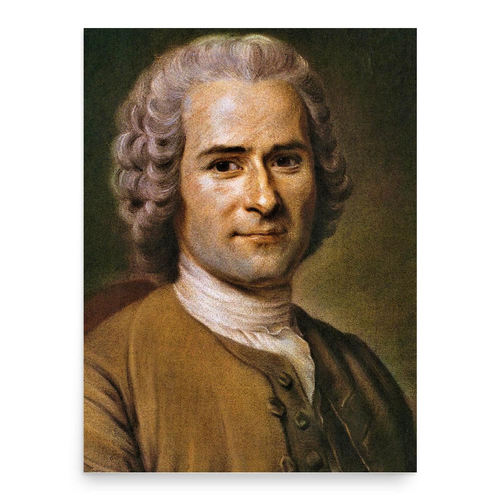 Jean-Jacques Rousseau poster print, in size 18x24 inches.