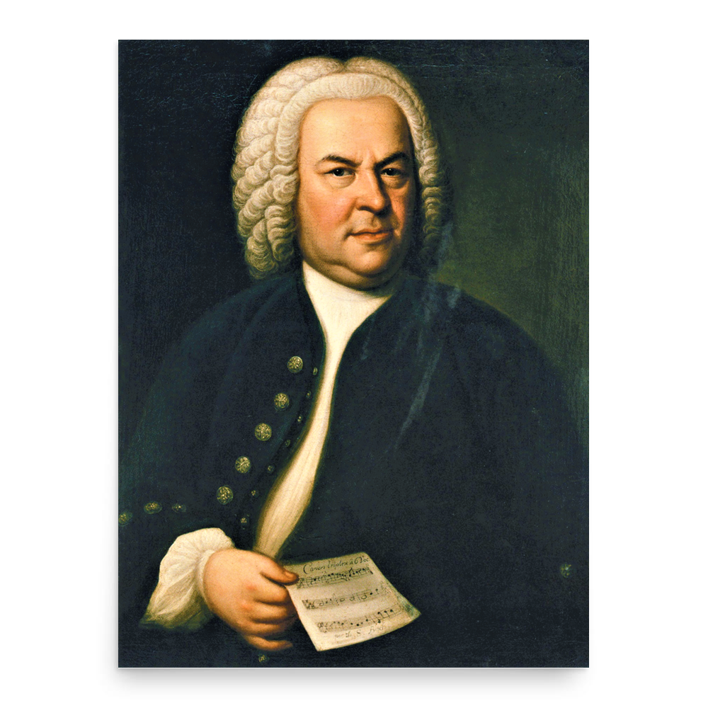 Johann Sebastian Bach poster print, in size 18x24 inches.