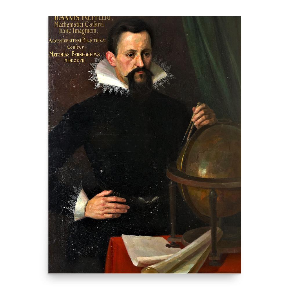 Johannes Kepler poster print, in size 18x24 inches.