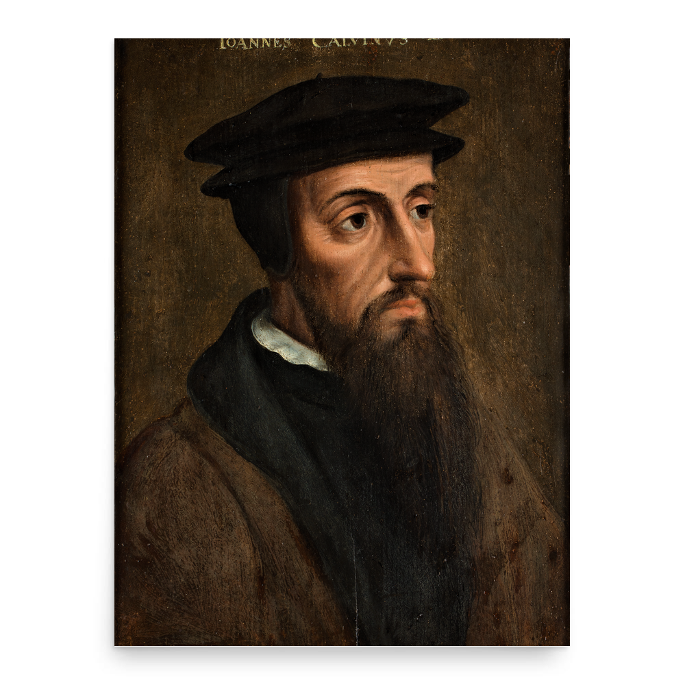 John Calvin poster print, in size 18x24 inches.