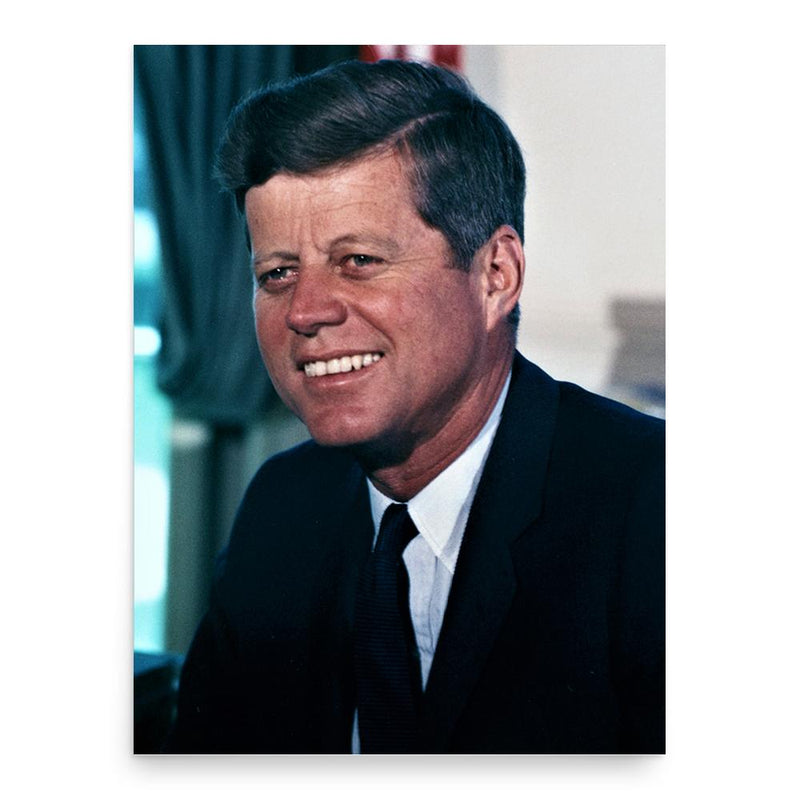 John F. Kennedy poster print, in size 18x24 inches.