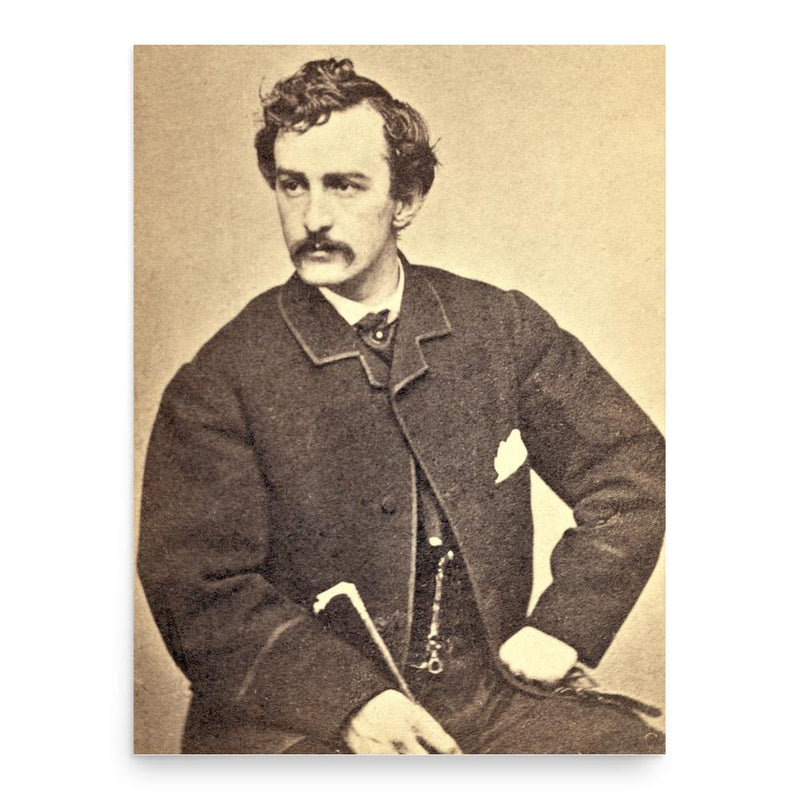 John Wilkes Booth poster print, in size 18x24 inches.