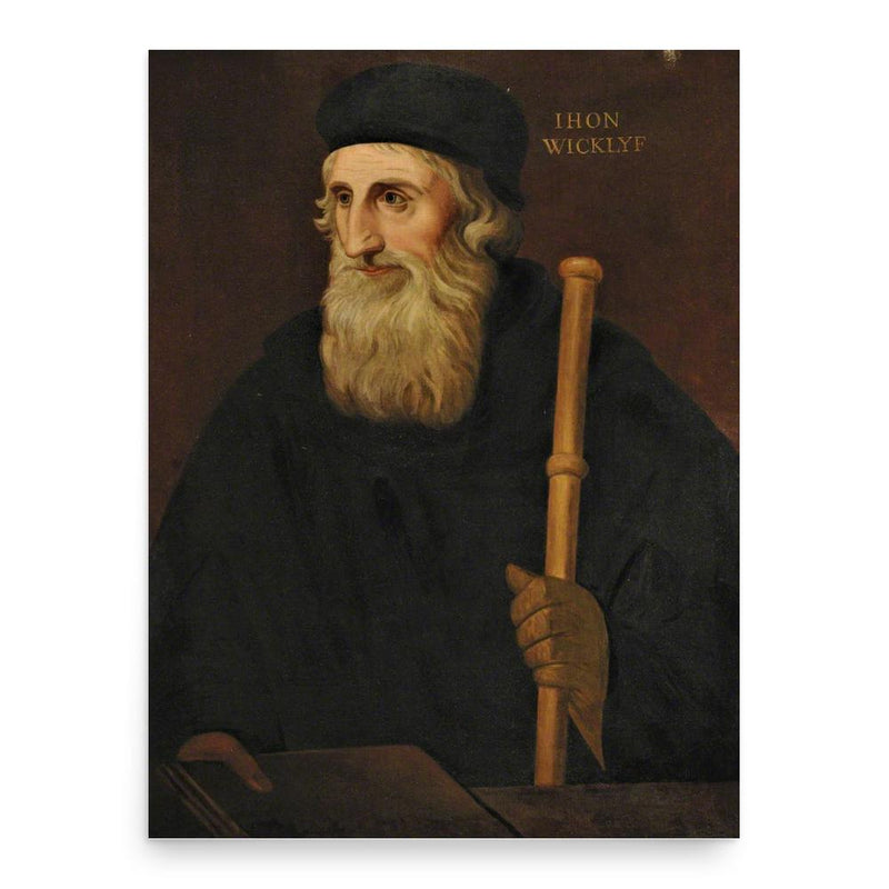 John Wycliffe poster print, in size 18x24 inches.