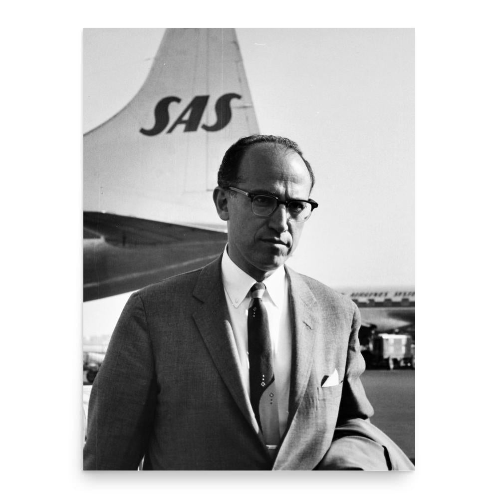 Jonas Salk poster print, in size 18x24 inches.