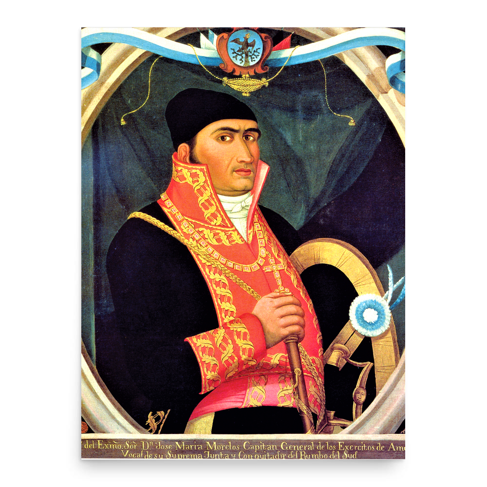 José María Morelos poster print, in size 18x24 inches.