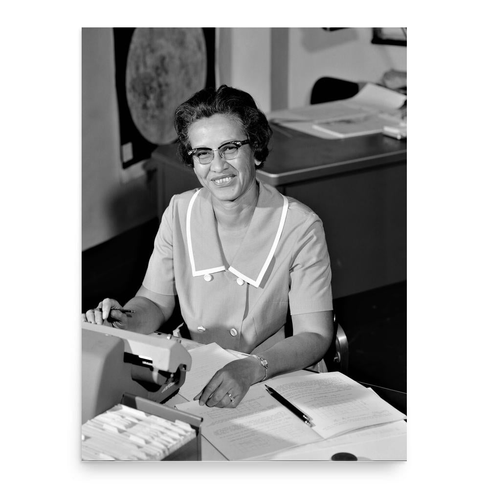 Katherine Johnson poster print, in size 18x24 inches.
