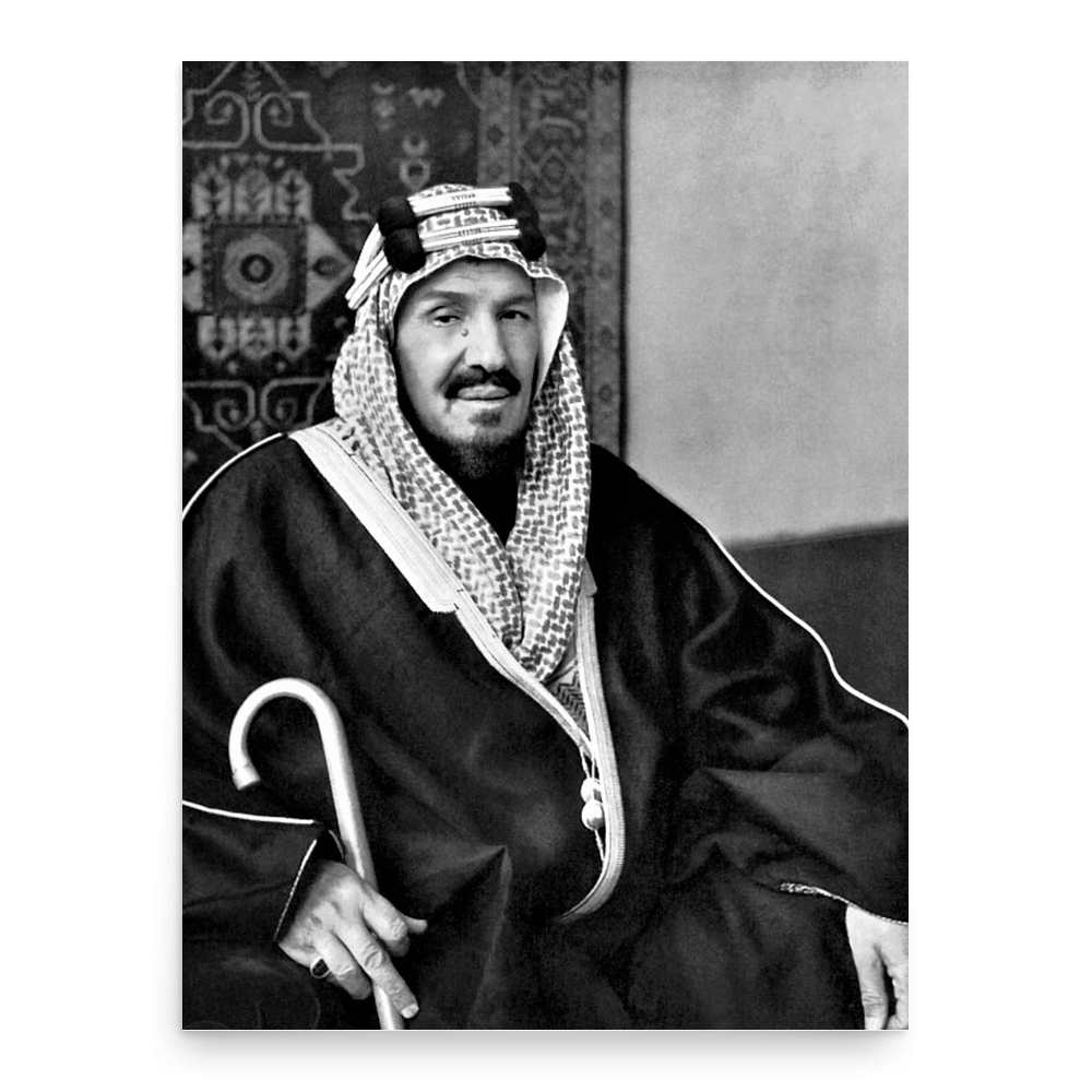 King Abdulaziz Al Saud poster print, in size 18x24 inches.