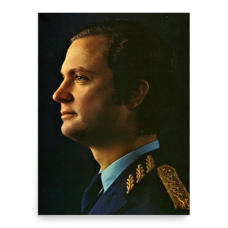 King Carl XVI Gustaf poster print, in size 18x24 inches.