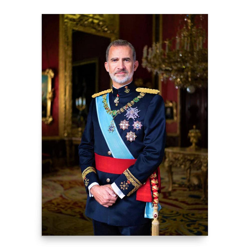 King Felipe VI poster print, in size 18x24 inches.