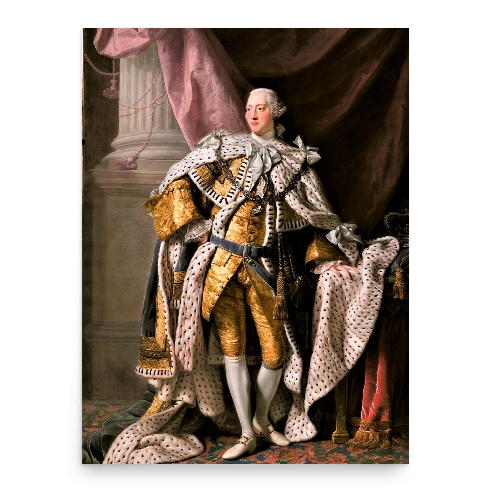 King George III poster print, in size 18x24 inches.