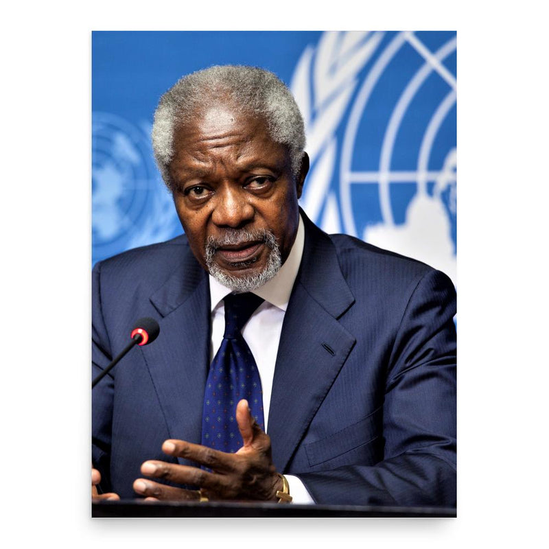 Kofi Annan poster print, in size 18x24 inches.