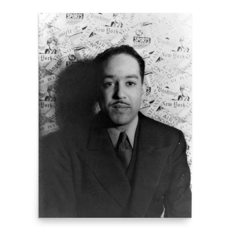 Langston Hughes poster print, in size 18x24 inches.