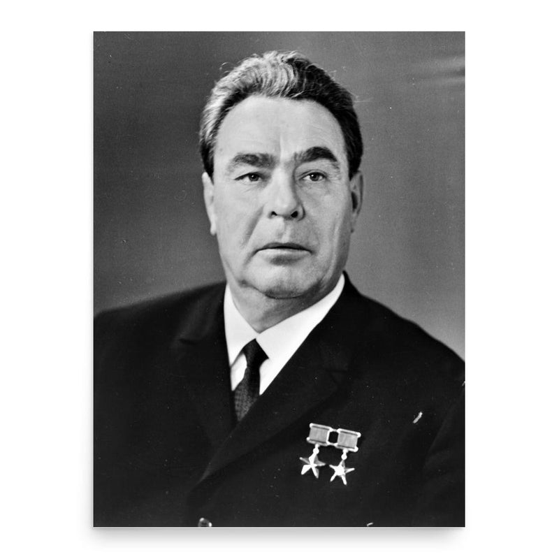 Leonid Brezhnev poster print, in size 18x24 inches.