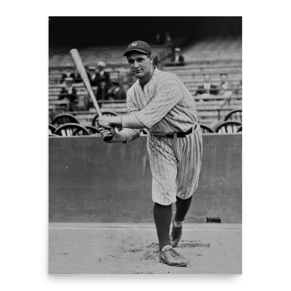 Lou Gehrig poster print, in size 18x24 inches.