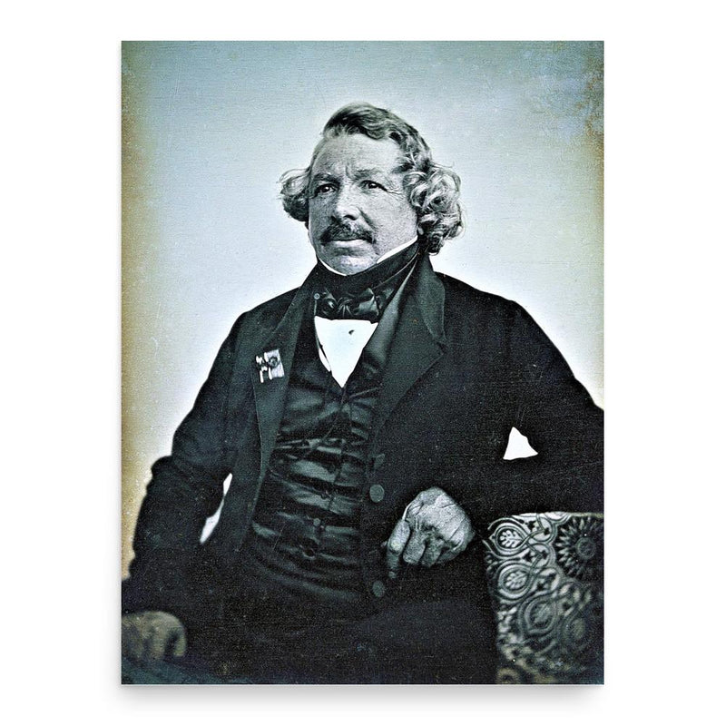 Louis Daguerre poster print, in size 18x24 inches.