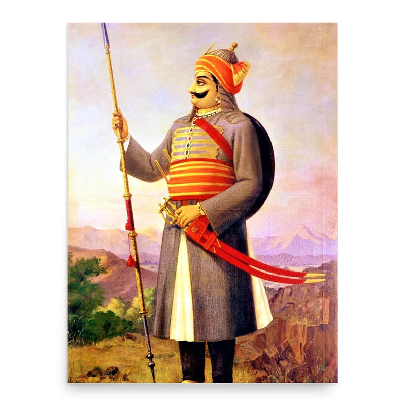 Maharana Pratap poster print, in size 18x24 inches.