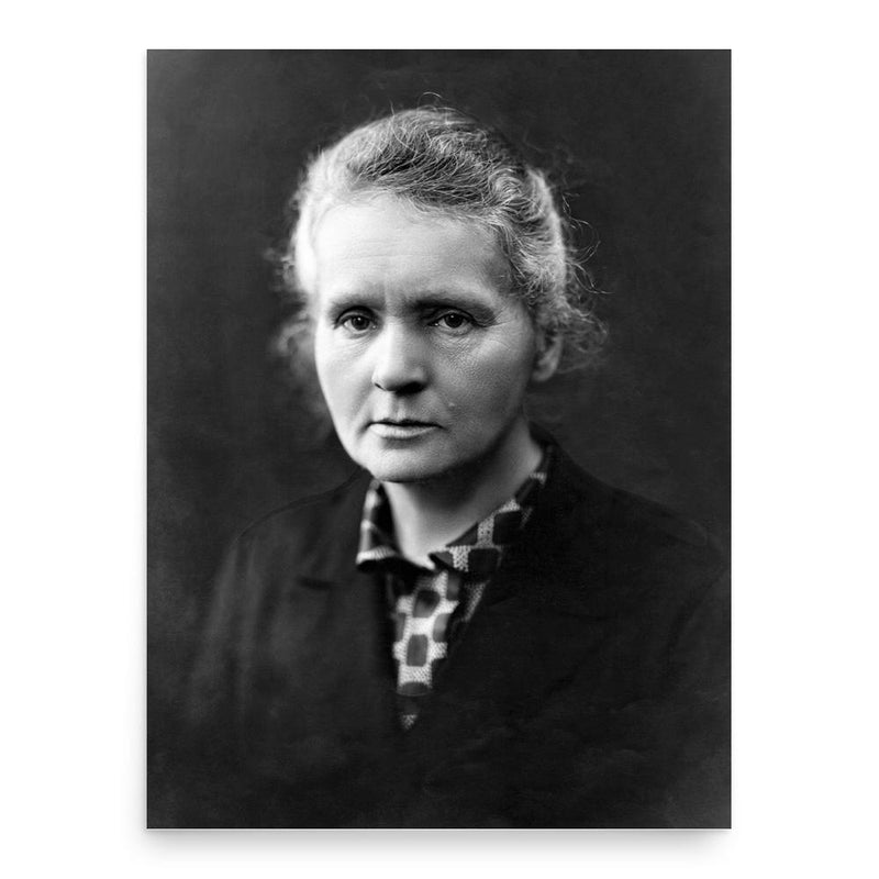 Marie Curie poster print, in size 18x24 inches.