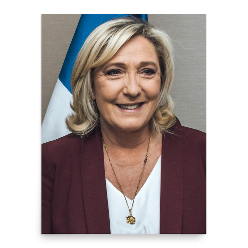 Marine Le Pen poster print, in size 18x24 inches.