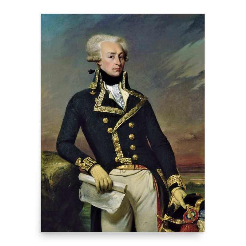 Marquis de Lafayette poster print, in size 18x24 inches.