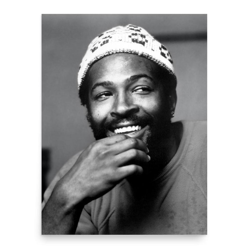 Marvin Gaye poster print, in size 18x24 inches.