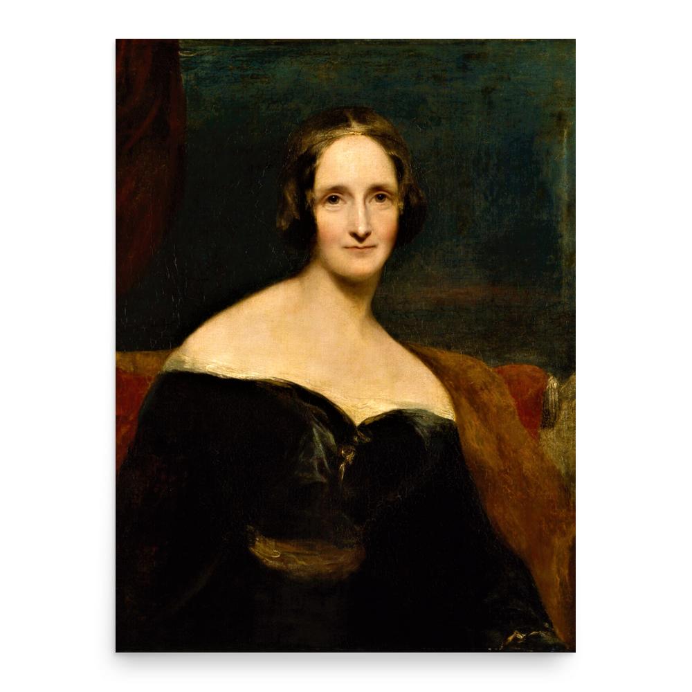 Mary Shelley poster print, in size 18x24 inches.