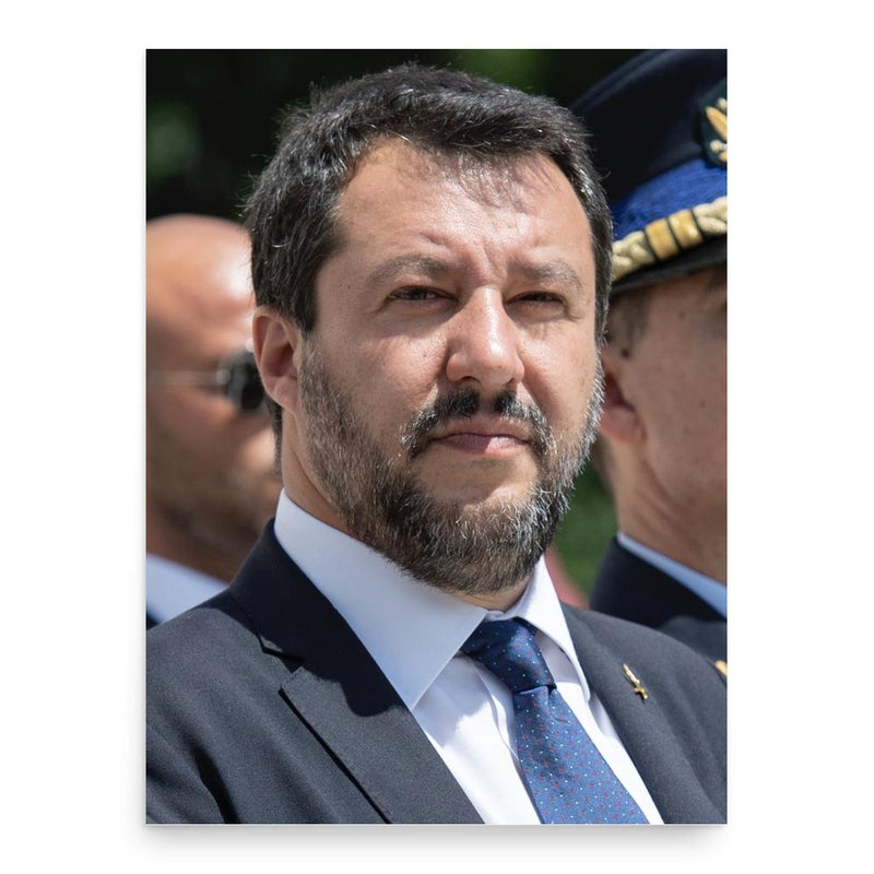 Matteo Salvini poster print, in size 18x24 inches.