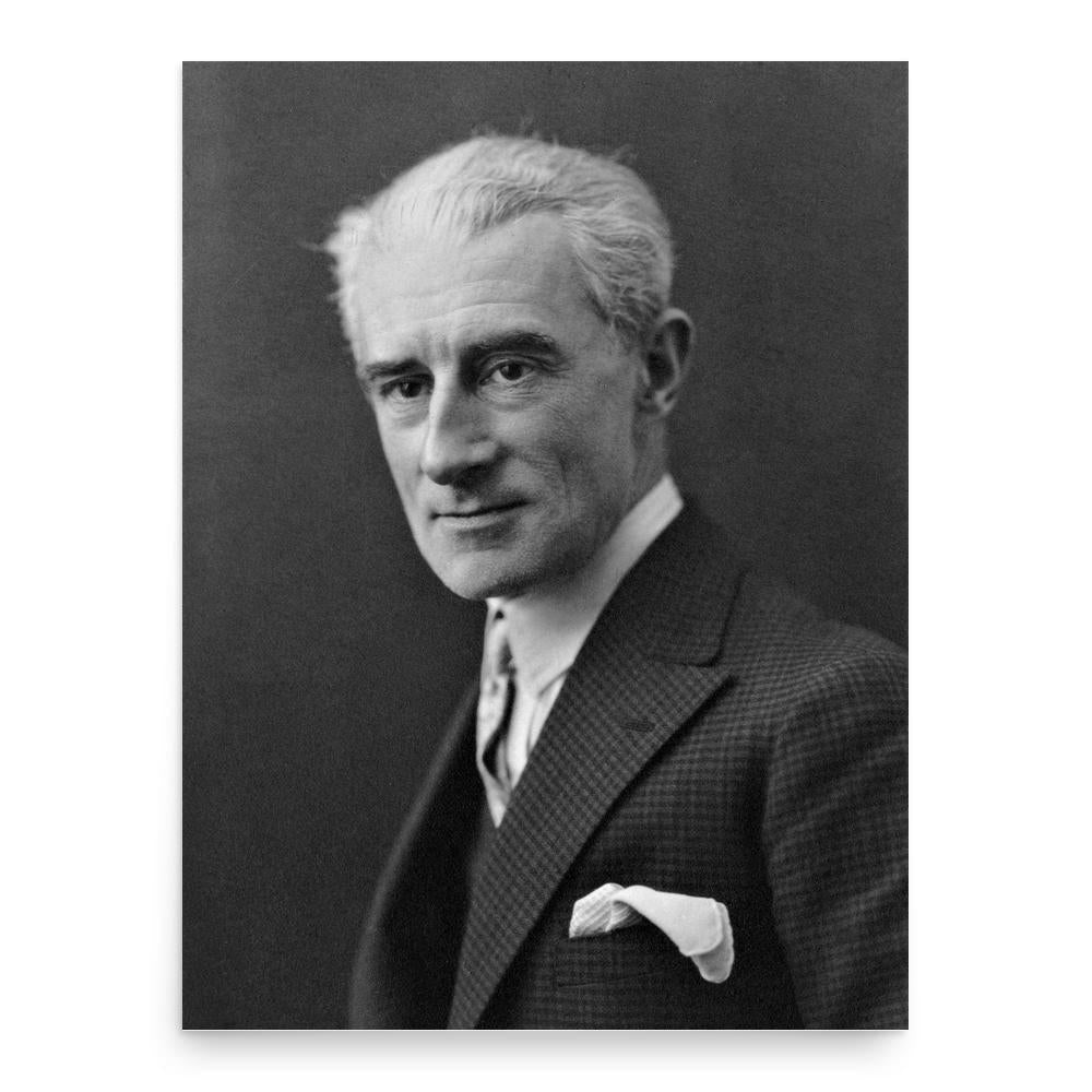 Maurice Ravel poster print, in size 18x24 inches.