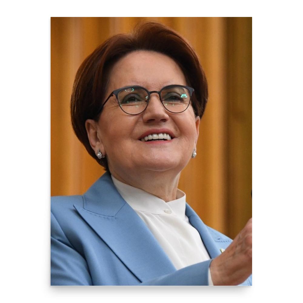 Meral Akşener poster print, in size 18x24 inches.