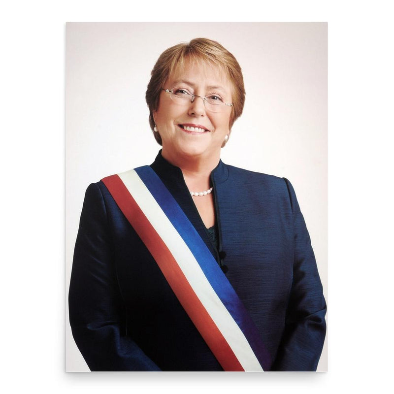 Michelle Bachelet poster print, in size 18x24 inches.