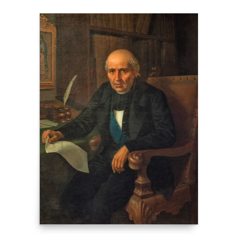 Miguel Hidalgo poster print, in size 18x24 inches.