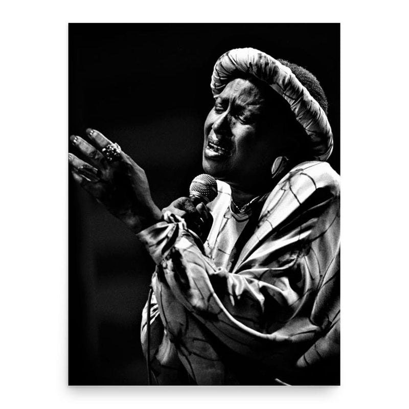 Miriam Makeba poster print, in size 18x24 inches.